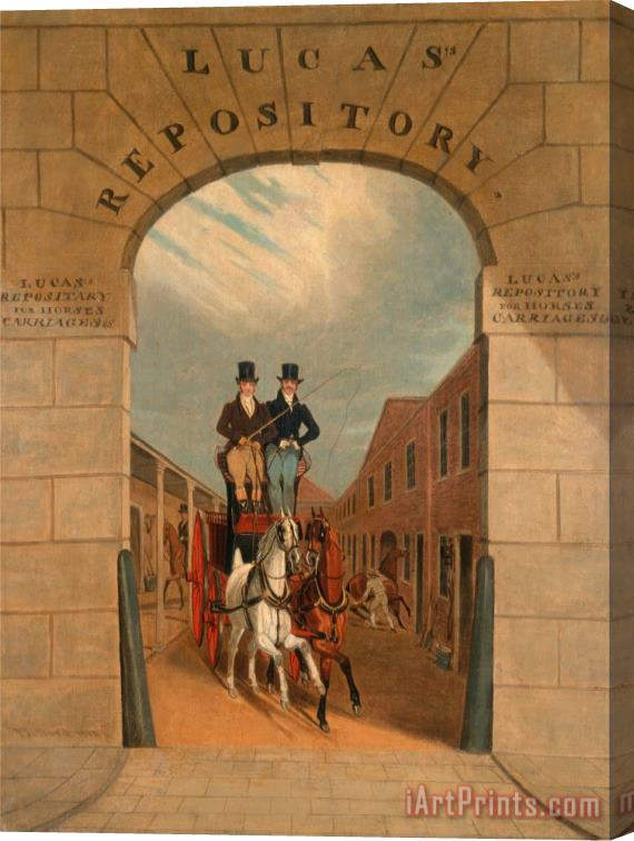 James Pollard Schooling a Pair in a Brake at Lucas's Yard, Clerkenwell Stretched Canvas Print / Canvas Art