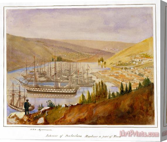 James Robertson  Interior of Balaclava Harbour And Part of Town Stretched Canvas Print / Canvas Art