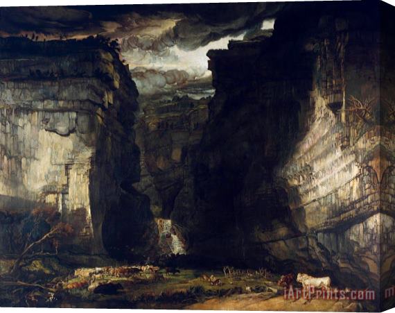James Ward Gordale Scar (a View of Gordale, in The Manor of East Malham in Craven, Yorkshire, The Property of Lord Ribblesdale) Stretched Canvas Print / Canvas Art