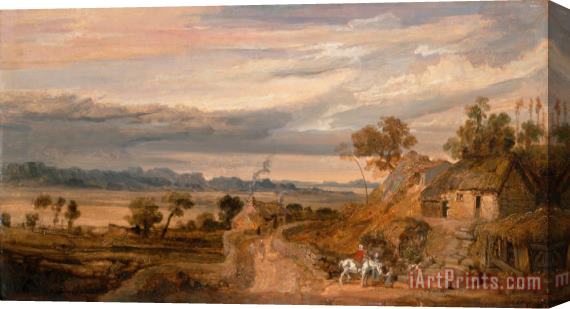 James Ward Landscape with Cottages Stretched Canvas Print / Canvas Art
