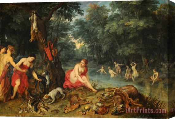 Jan Breughel Bano De Ninfas (las Ninfas De Diana Regresando De La Pesca) Stretched Canvas Print / Canvas Art