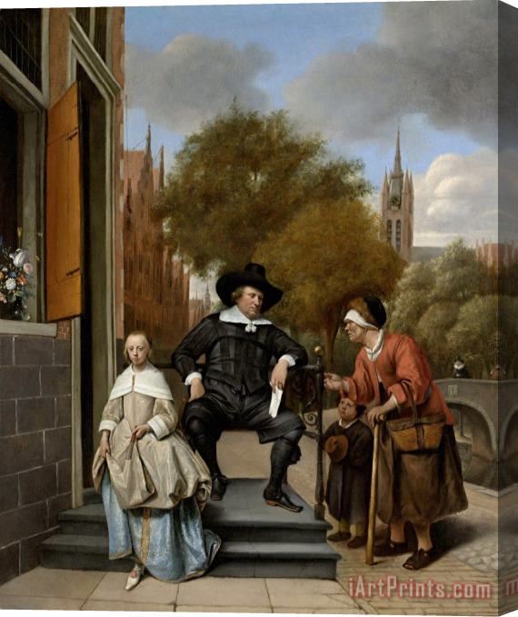 Jan Havicksz Steen Adolf And Catharina Croeser, Known As 'the Burgomaster of Delft And His Daughter' Stretched Canvas Print / Canvas Art