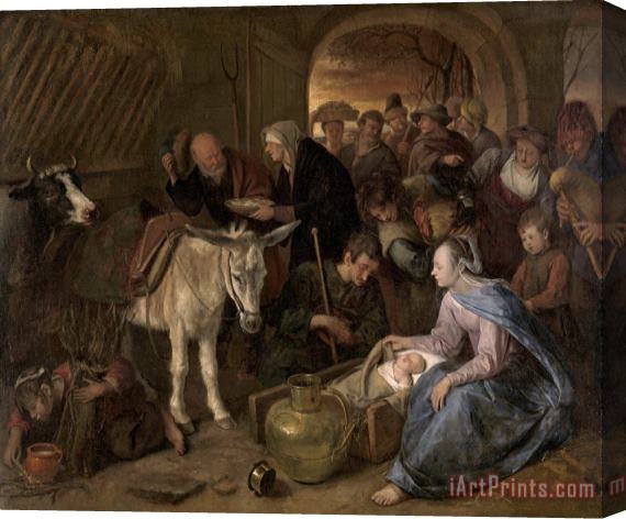 Jan Havicksz Steen The Adoration of The Shepherds Stretched Canvas Print / Canvas Art