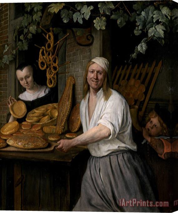 Jan Havicksz Steen The Baker Arent Oostwaard And His Wife, Catharina Keizerswaard Stretched Canvas Print / Canvas Art