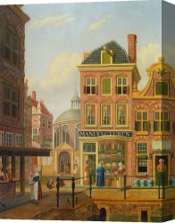 New Amsterdam: Palisades Canvas Prints - A Capriccio View in Amsterdam by Jan Hendrik Verheijen