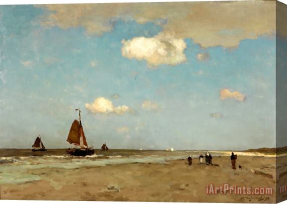 Jan Hendrik Weissenbruch Beach Scene Stretched Canvas Painting / Canvas Art
