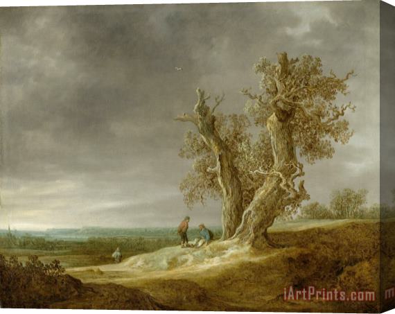Jan Josefsz Van Goyen Landscape with Two Oaks Stretched Canvas Painting / Canvas Art