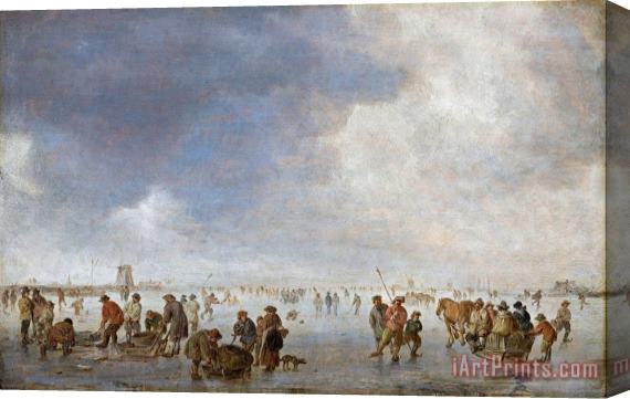 Jan Josefsz van Goyen Winter Scene on The Ice Stretched Canvas Print / Canvas Art