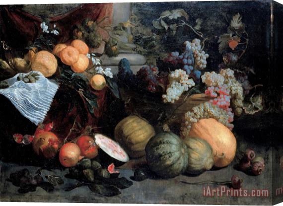 Jan Roos Still Life with Fruit And Vegetables Stretched Canvas Painting / Canvas Art