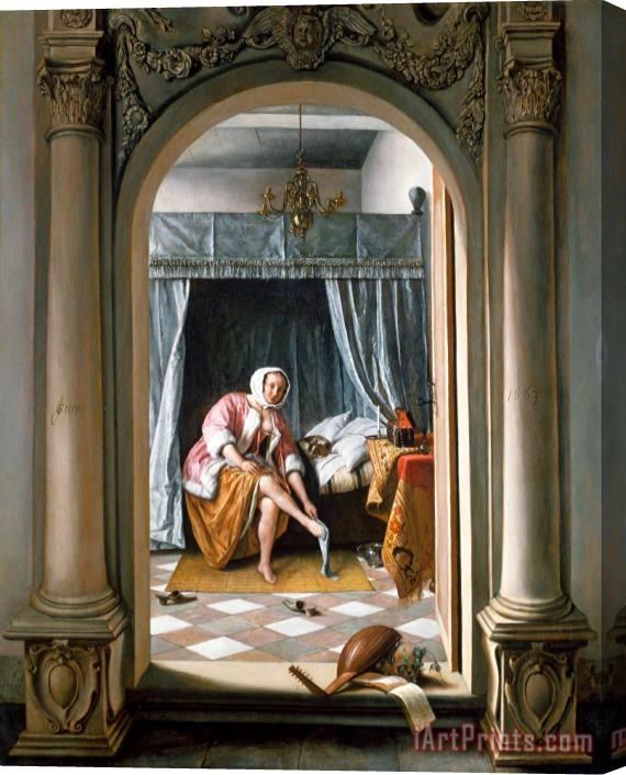 Jan Steen Woman at Her Toilet Stretched Canvas Painting / Canvas Art