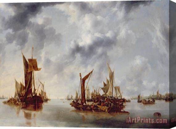 Jan van de Capelle A Calm Stretched Canvas Painting / Canvas Art