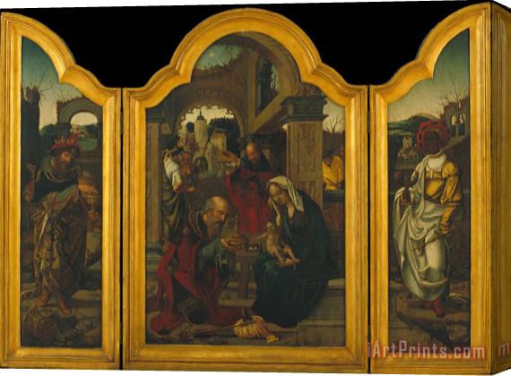 Jan Van Dornicke Triptych with The Epiphany Stretched Canvas Print / Canvas Art