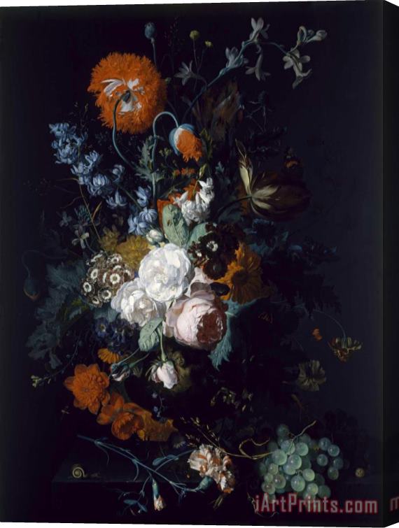 Jan van Huysum  Still Life of Flowers And Fruit Stretched Canvas Print / Canvas Art