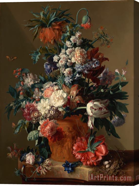 Jan van Huysum  Vase of Flowers Stretched Canvas Print / Canvas Art