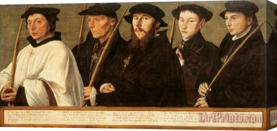 Jan Van Scorel Schoorl Five Members of The Utrecht Brotherhood of Jerusalem Pilgrims Stretched Canvas Painting / Canvas Art
