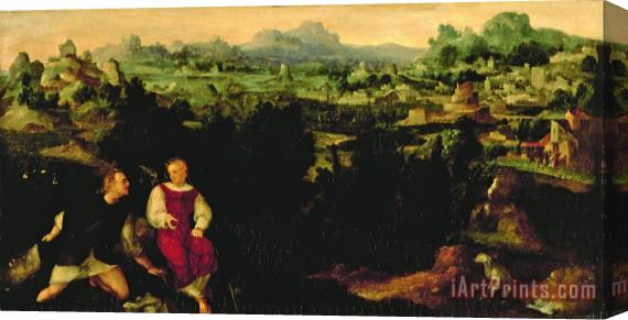 Jan van Scorel Schoorl Landscape with Tobias And The Angel Stretched Canvas Print / Canvas Art