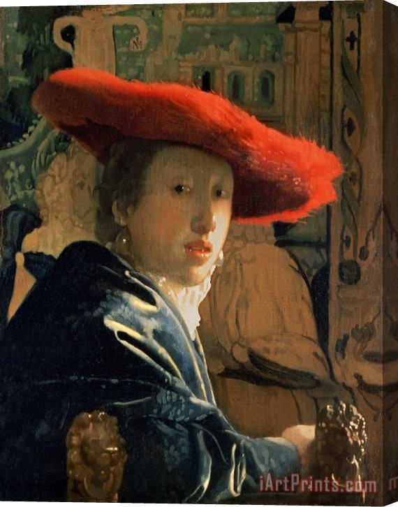 Jan Vermeer Girl with a Red Hat Stretched Canvas Print / Canvas Art