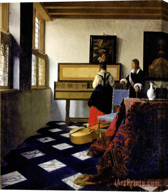 Jan Vermeer Lady at The Virginal with a Gentleman, 'the Music Lesson' Stretched Canvas Painting / Canvas Art