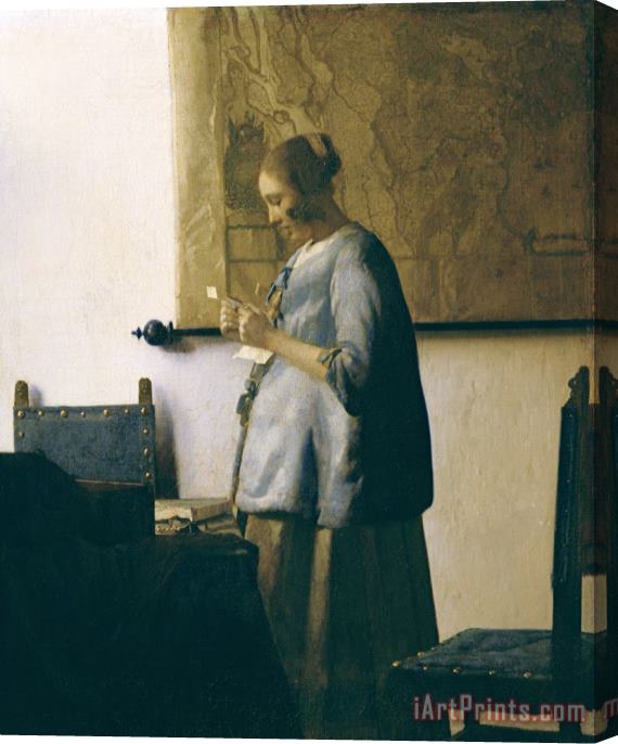 Jan Vermeer Woman Reading a Letter Stretched Canvas Print / Canvas Art