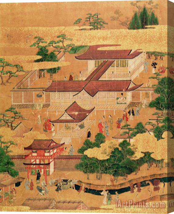 Japanese School The Life and Pastimes of the Japanese Court - Tosa School - Edo Period Stretched Canvas Print / Canvas Art