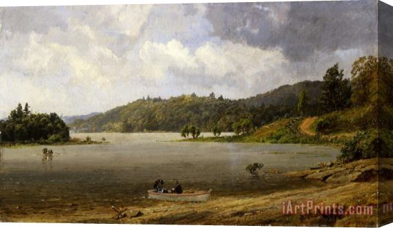 Jasper Francis Cropsey On The Wawayanda Lake, New Jersey Stretched Canvas Print / Canvas Art