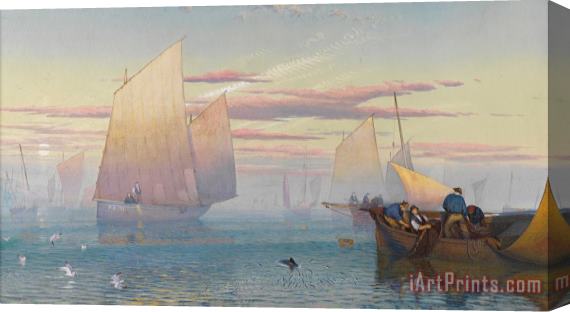 JB Pyne Hauling in the Nets Stretched Canvas Print / Canvas Art