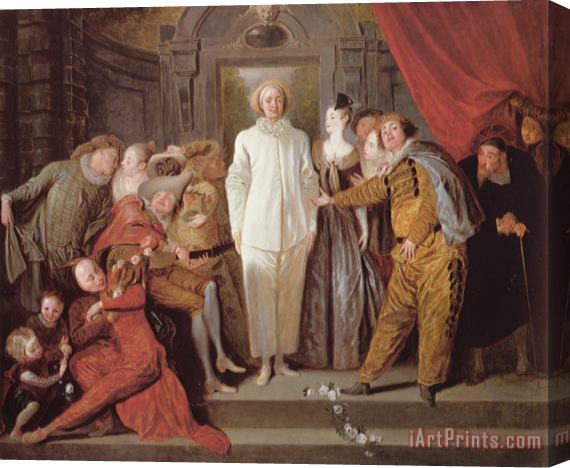 Jean Antoine Watteau Italian Actors Stretched Canvas Painting / Canvas Art