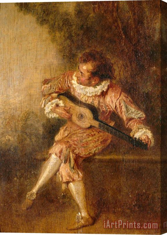 Jean Antoine Watteau Le Donneur De Serenades (mezetin) Stretched Canvas Painting / Canvas Art