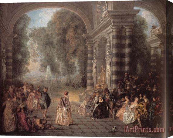 Jean Antoine Watteau Pleasures of The Ball Stretched Canvas Print / Canvas Art