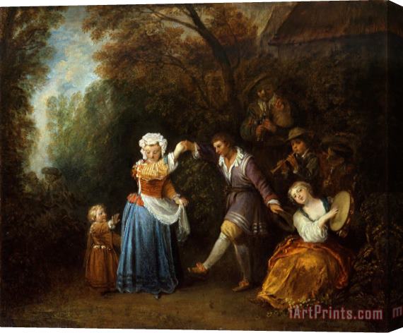 Jean Antoine Watteau The Country Dance Stretched Canvas Painting / Canvas Art