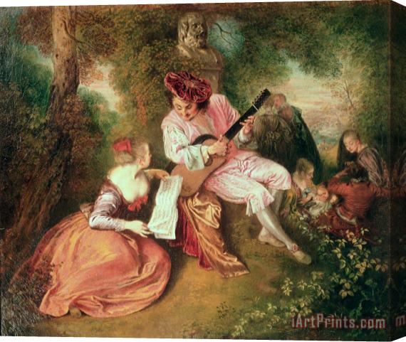 Jean Antoine Watteau The Scale of Love Stretched Canvas Painting / Canvas Art