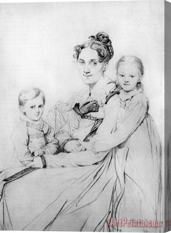 Jean Auguste Dominique Ingres Madame Johann Gotthard Reinhold, Born Sophie Amalie Dorothea Wilhelmine Ritter, And Her Two Daughters, Susette And Marie Stretched Canvas Print / Canvas Art