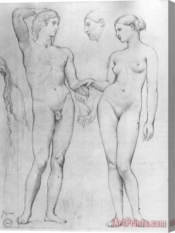 Jean Auguste Dominique Ingres Study for The Golden Age Stretched Canvas Print / Canvas Art