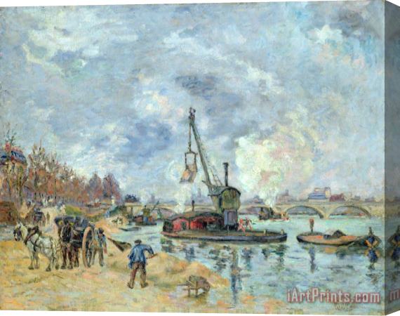 Jean Baptiste Armand Guillaumin At The Quay De Bercy In Paris Stretched Canvas Print / Canvas Art