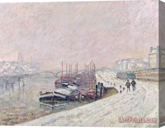 Jean Baptiste Armand Guillaumin Snow In Rouen Stretched Canvas Print / Canvas Art