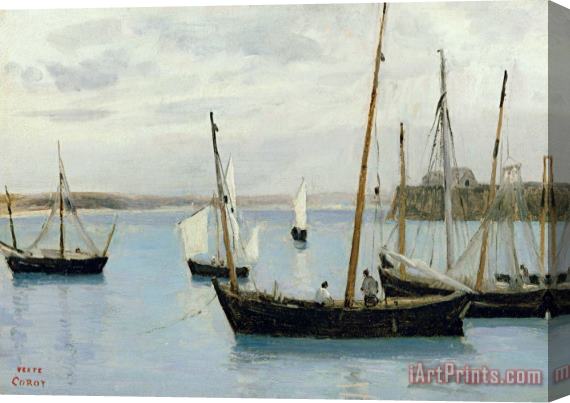 Jean Baptiste Camille Corot Fishing Boats Stretched Canvas Print / Canvas Art