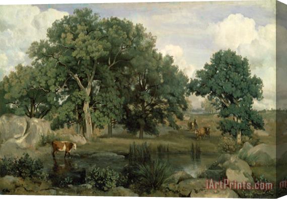 Jean Baptiste Camille Corot Forest of Fontainebleau Stretched Canvas Print / Canvas Art