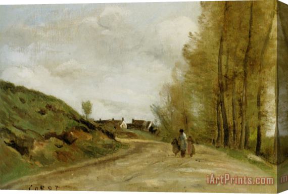 Jean Baptiste Camille Corot La Route De Gouvieux Stretched Canvas Print / Canvas Art