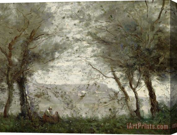 Jean Baptiste Corot The Pond Stretched Canvas Painting / Canvas Art