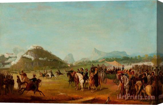 Jean Baptiste Debret Review of The Troops Headed for Montevideo, at Praia Grande Stretched Canvas Painting / Canvas Art