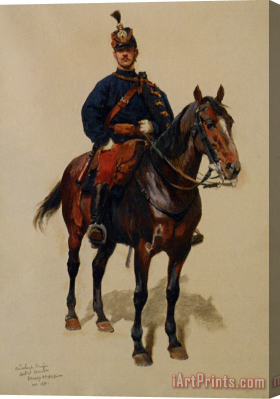 Jean Baptiste Edouard Detaille Un Soldat De La Cavalerie Stretched Canvas Print / Canvas Art
