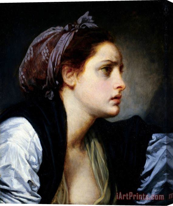 Jean-baptiste Greuze Head of a Woman Stretched Canvas Print / Canvas Art