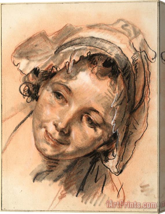 Jean-Baptiste Greuze  Head of Smiling Girl, C. 1765 Stretched Canvas Print / Canvas Art