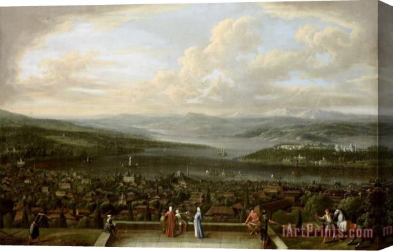 Jean Baptiste Vanmour View of Istanbul From The Dutch Embassy at Pera Stretched Canvas Print / Canvas Art