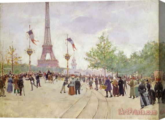 Jean Beraud Entrance to the Exposition Universelle Stretched Canvas Print / Canvas Art