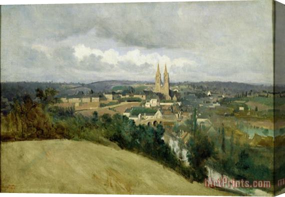 Jean Corot General View of the Town of Saint Lo Stretched Canvas Print / Canvas Art