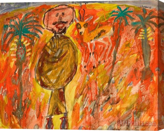 Jean Dubuffet Arabe, Gazelle Et Trois Palmier, 1948 Stretched Canvas Print / Canvas Art