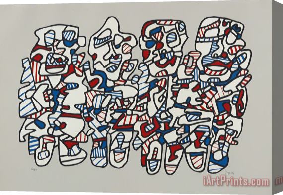 Jean Dubuffet Quatre Personnages (four Characters), 1974 Stretched Canvas Painting / Canvas Art