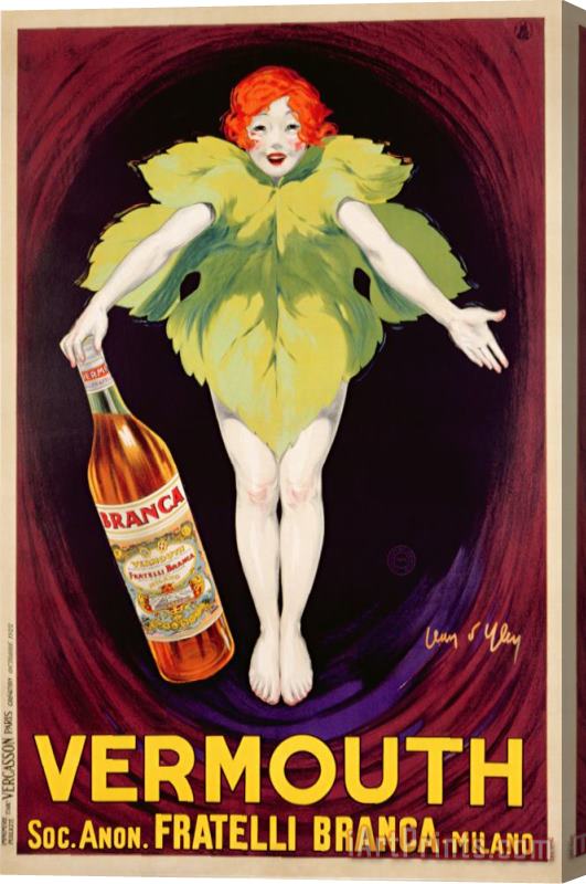 Jean DYlen Poster Advertising Fratelli Branca Vermouth Stretched Canvas Painting / Canvas Art