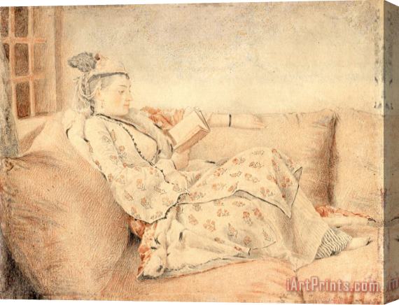 Jean-Etienne Liotard Lady in Turkish Dress, Reading Stretched Canvas Print / Canvas Art